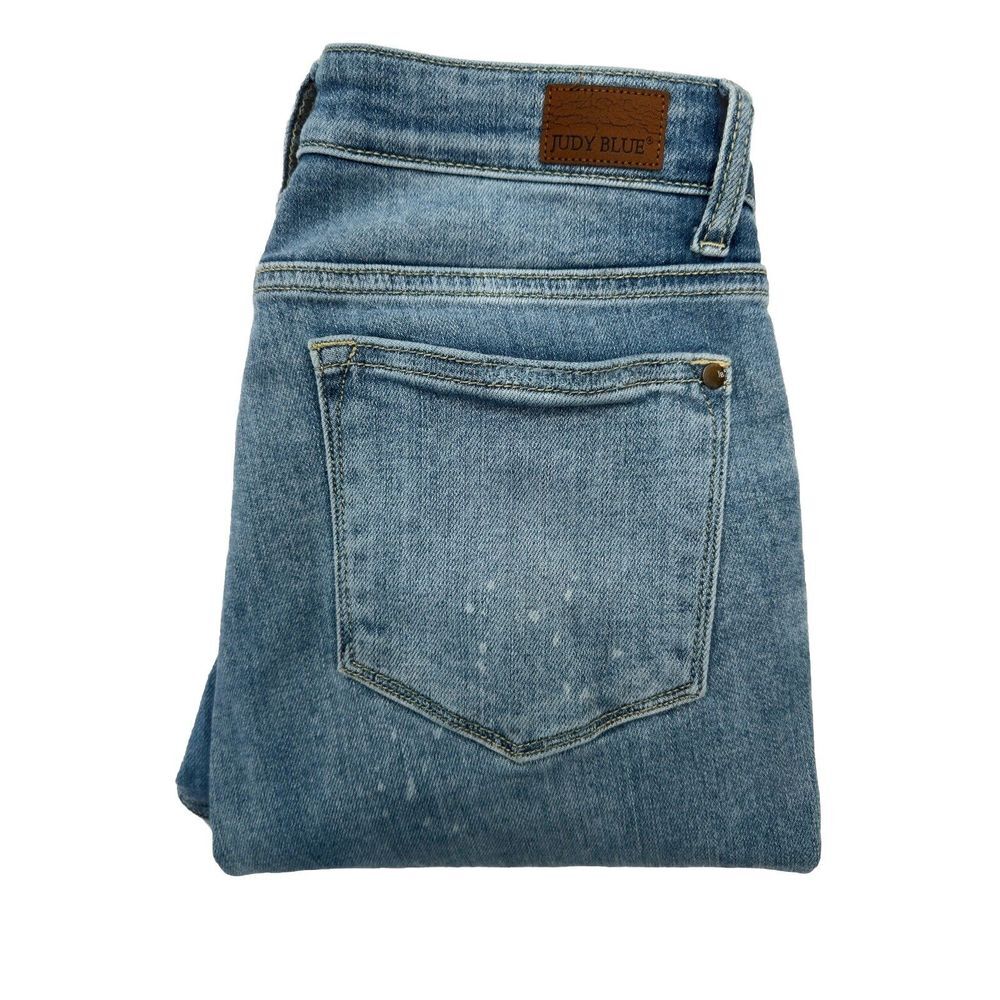 Judy Blue Jeans Womens 7/28 Blue Skinny Fit Stretch Denim‎ Distressed JB82293LT